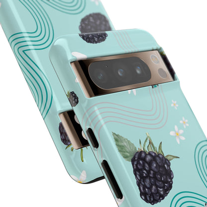 Teal F1 Mercedes and Blackberries Phone Case , Trendy F1 Gift, Formula 1 Gift, Cute Fruit F1 Phone Case, Unique Phone Case