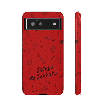 F1 Ferrari Racing Doodle "Forza Ferrari" F1 Phone Case Design