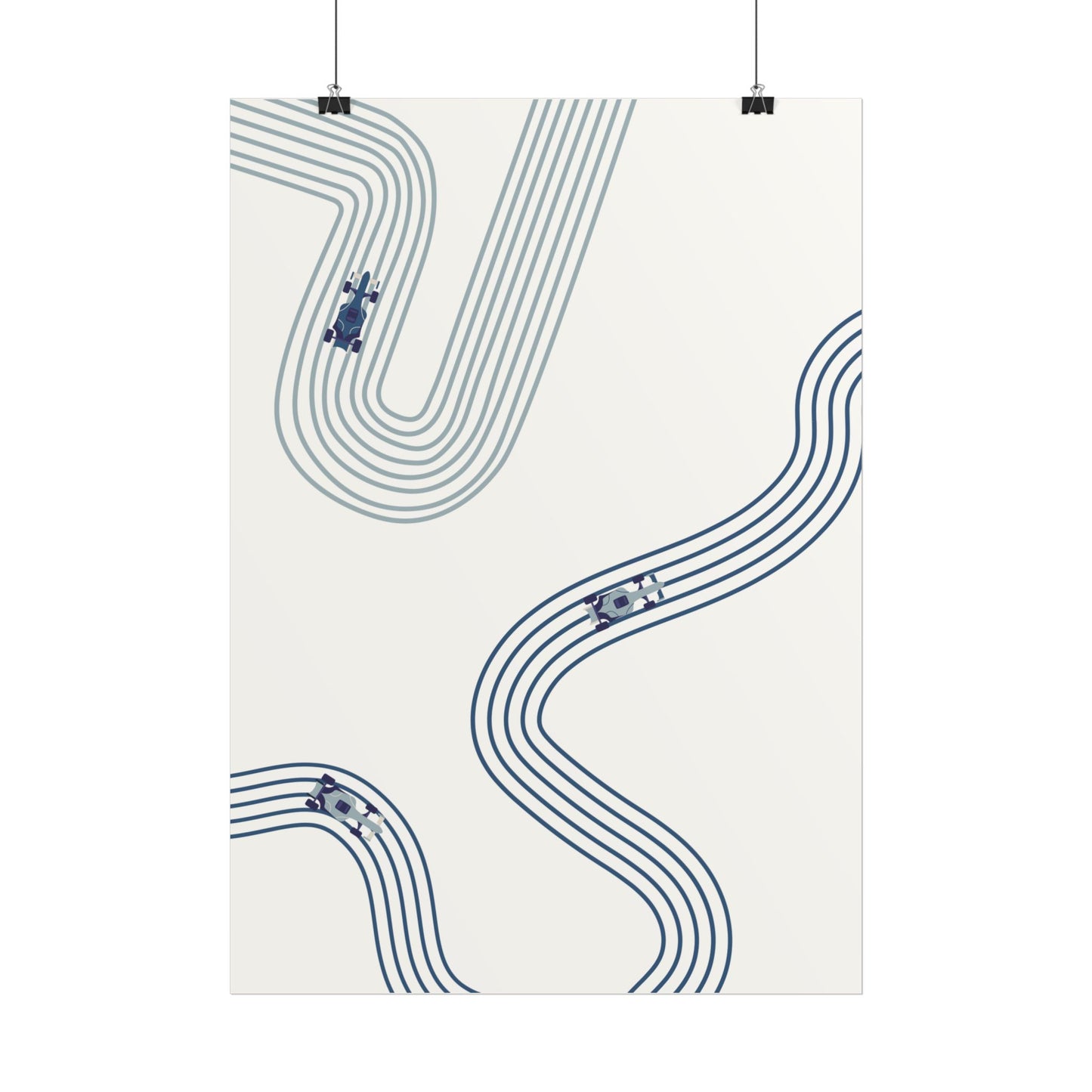 Abstract Blue F1 Giclée Print Poster | Minimalist F1 Art - EU SIZING (Physical Print)