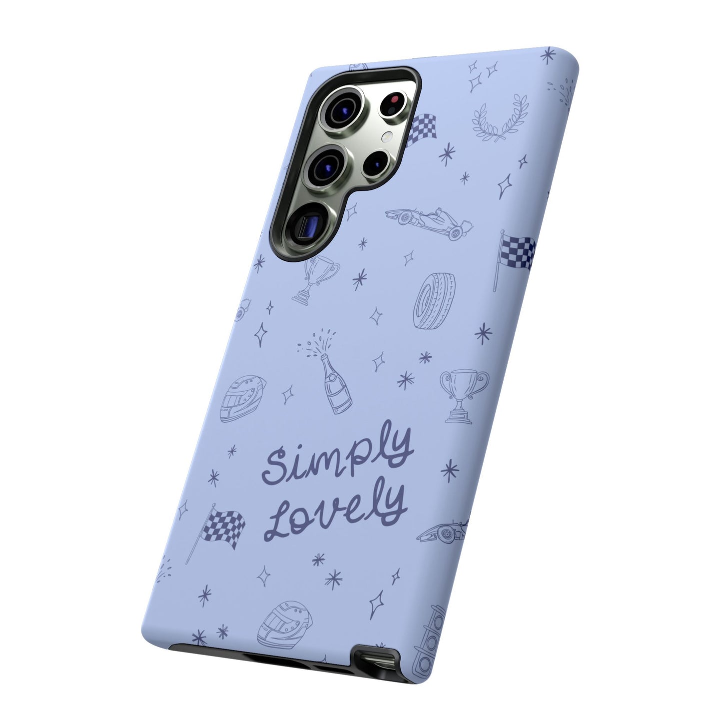 Blue Doodle "Simply Lovely" F1 Phone Case Design