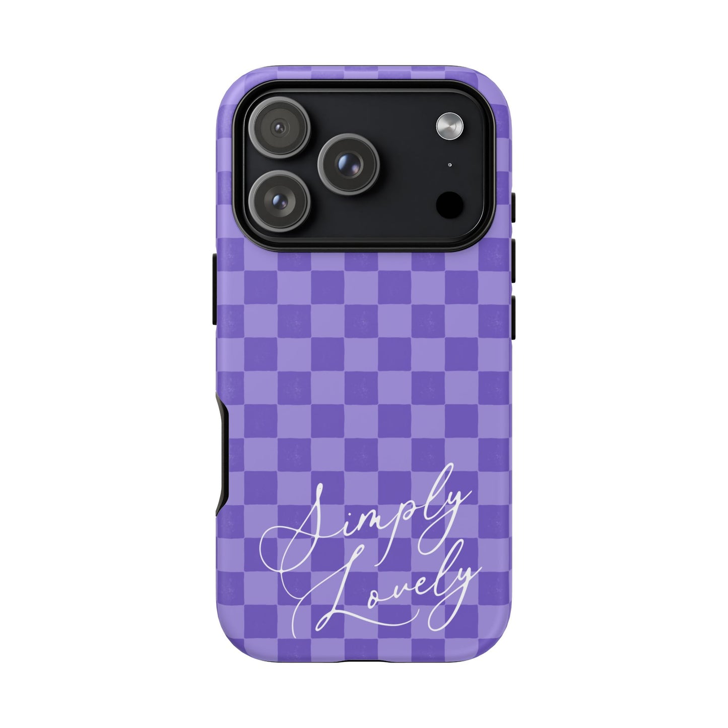 Simply Lovely Purple Checkered F1 Phone Case Design, Trendy F1 Gift, Formula 1 Gift, Cute F1 Phone Case