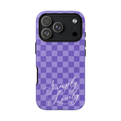 Simply Lovely Purple Checkered F1 Phone Case Design, Trendy F1 Gift, Formula 1 Gift, Cute F1 Phone Case
