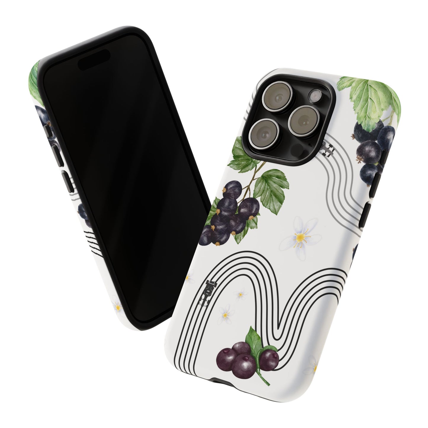 F1 Cadillac and Black Currants Phone Case, Trendy F1 Gift, Formula 1 Gift, Cute Fruit F1 Phone Case, Unique Phone Case