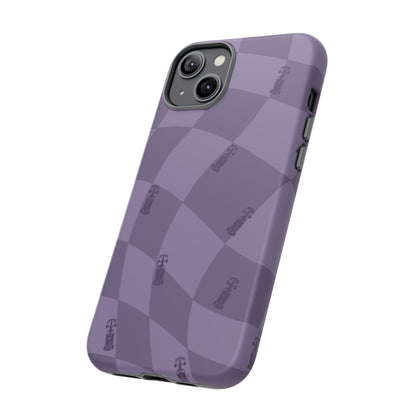 F1 Phone Case Purple Checkered Design, Trendy F1 Gift, Formula 1 Gift, Cute F1 Phone Case, Unique Formula One Phone Case