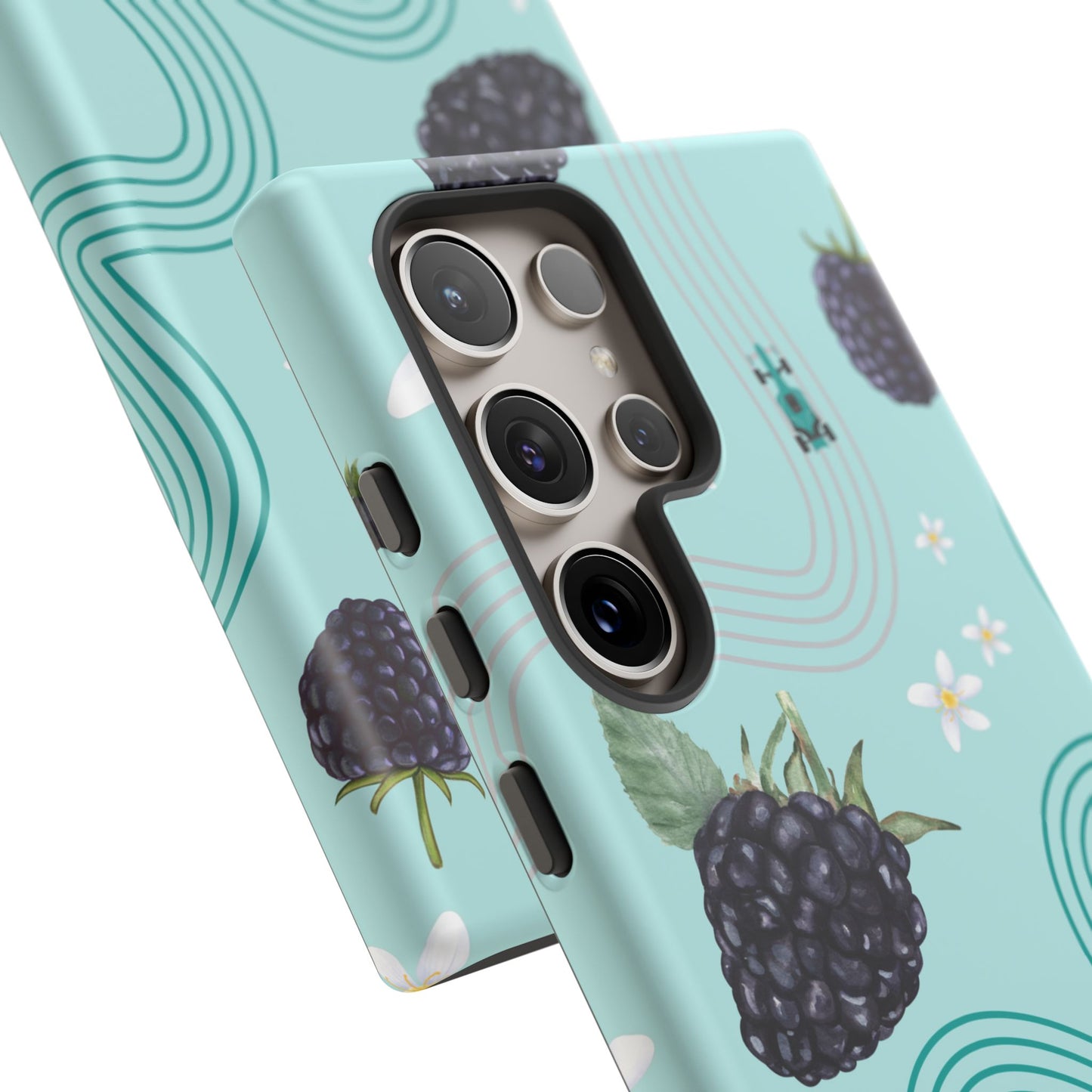 Teal F1 Mercedes and Blackberries Phone Case , Trendy F1 Gift, Formula 1 Gift, Cute Fruit F1 Phone Case, Unique Phone Case