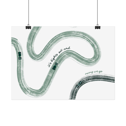Horizontal Green F1 Abstract Art Poster | Minimalist F1 Art - EU Sizing (Physical Print)