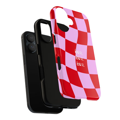 Pink and Red Checkered F1 Phone Case, Box Box Box F1 Phone Case