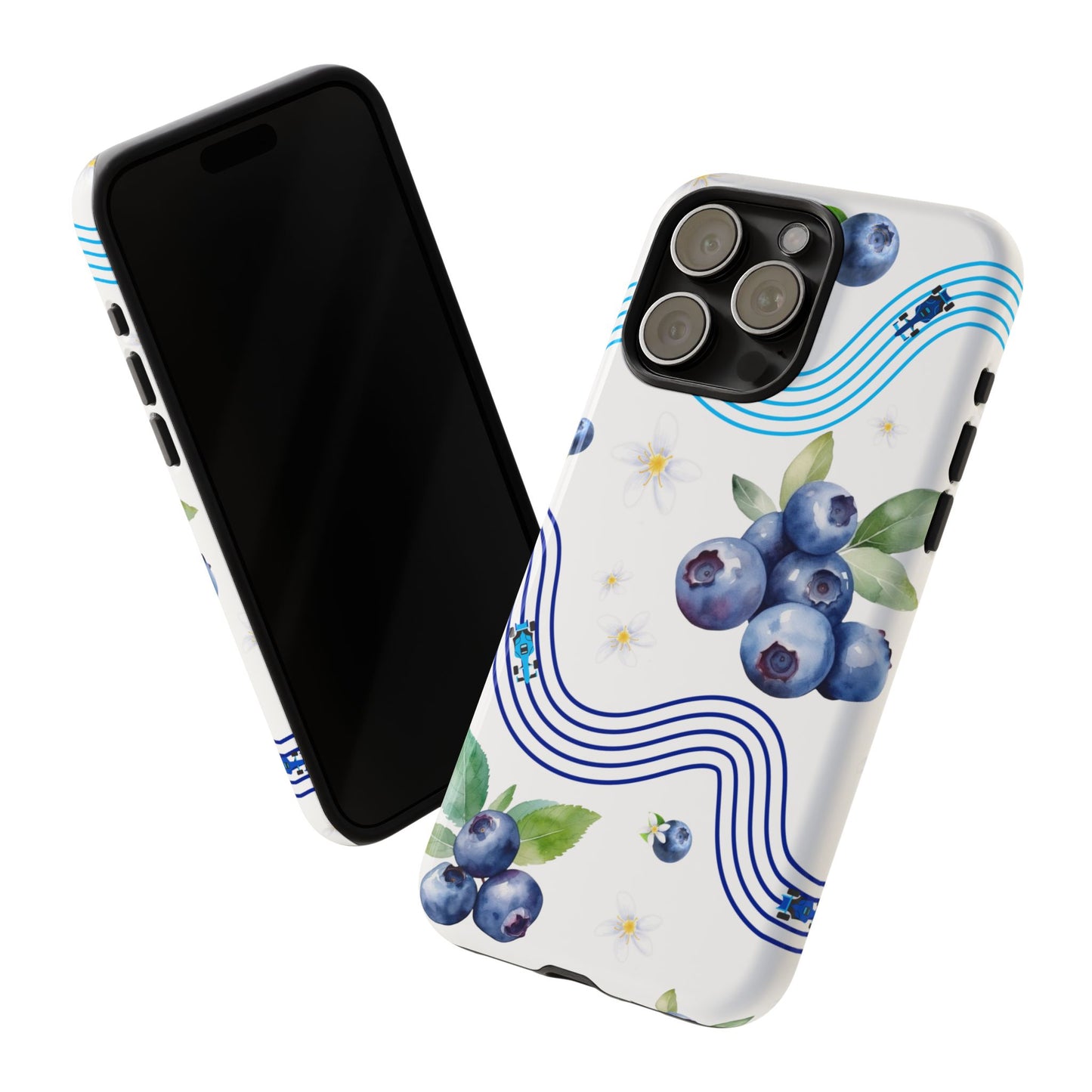 F1 Williams and Blueberries Phone Case, Trendy F1 Gift, Formula 1 Gift, Cute Fruit F1 Phone Case, Unique Phone Case
