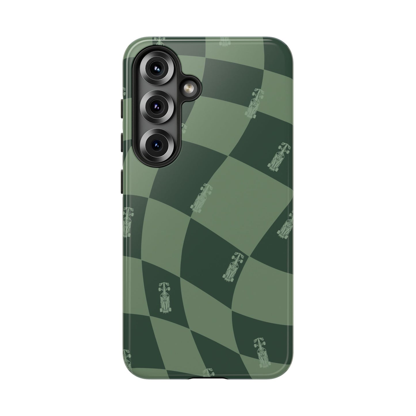 F1 Phone Case Green Checkerboard Design, Trendy F1 Gift, Formula 1 Gift, Cute F1 Phone Case, Unique Formula One Phone Case