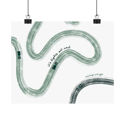 Green F1 Matte Horizontal Poster | US SIZING