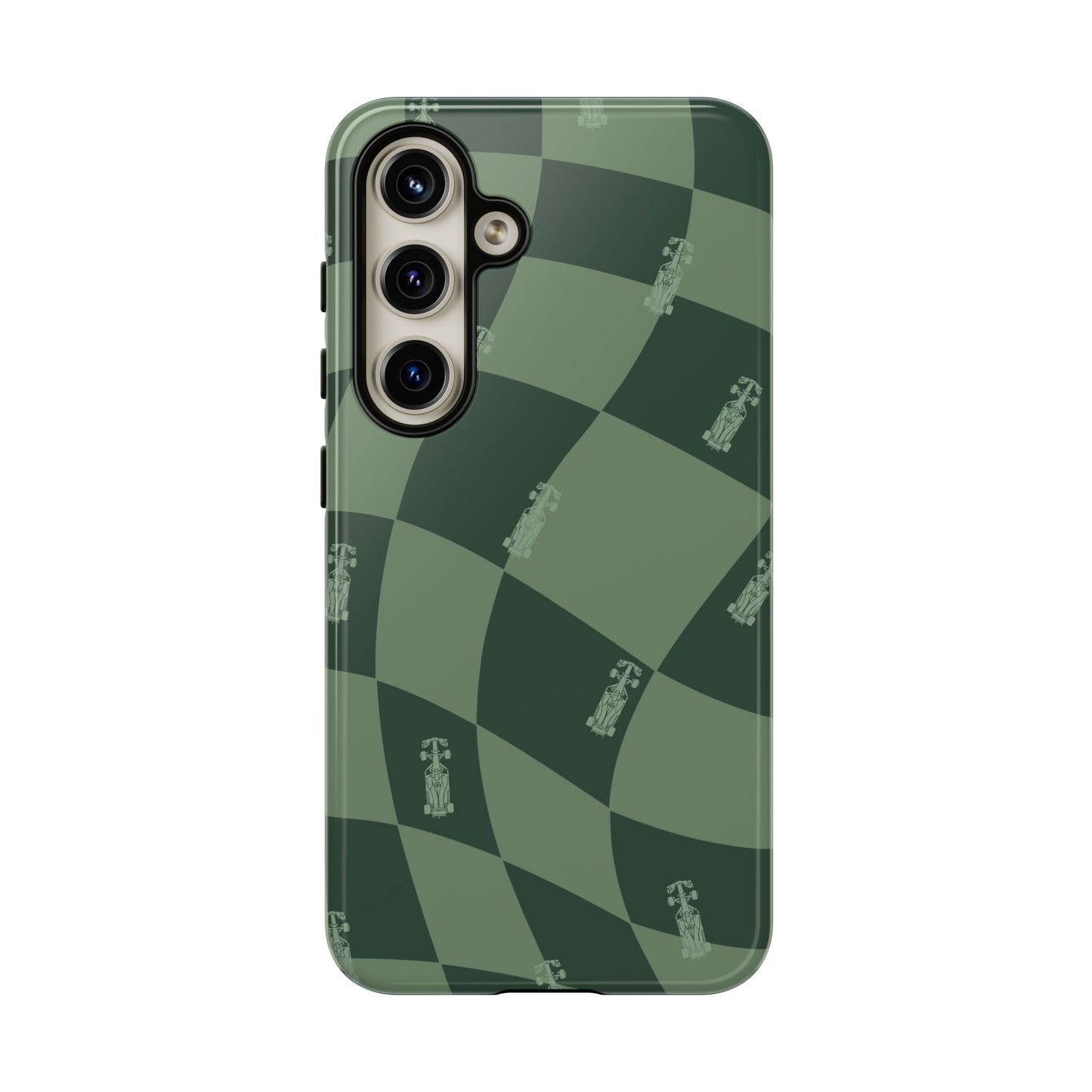 F1 Phone Case Green Checkerboard Design, Trendy F1 Gift, Formula 1 Gift, Cute F1 Phone Case, Unique Formula One Phone Case