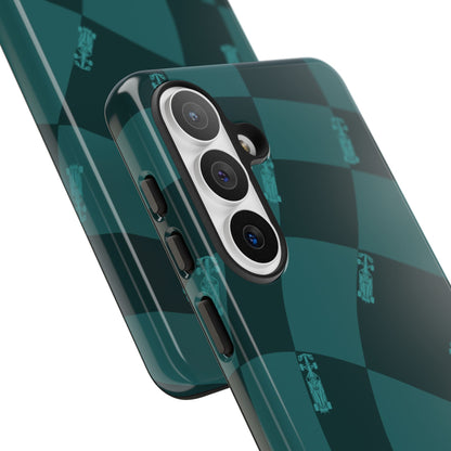 F1 Phone Case Teal Checkered Design, Trendy F1 Gift, Formula 1 Gift, Cute F1 Phone Case, Unique Formula One Phone Case