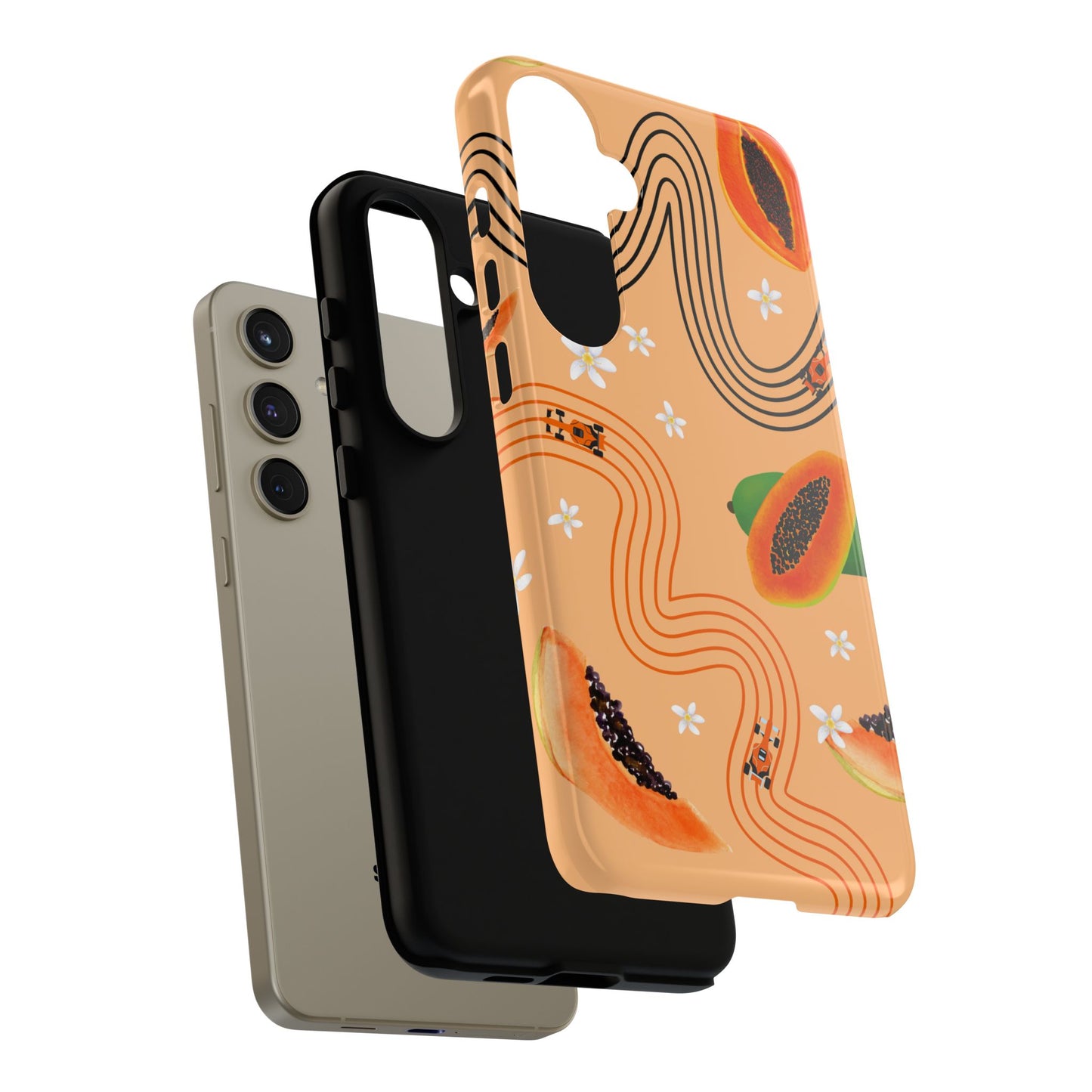 Orange F1 McLaren and Papaya Phone Case, Trendy F1 Gift, Formula 1 Gift, Cute Fruit F1 Phone Case, Unique Phone Case