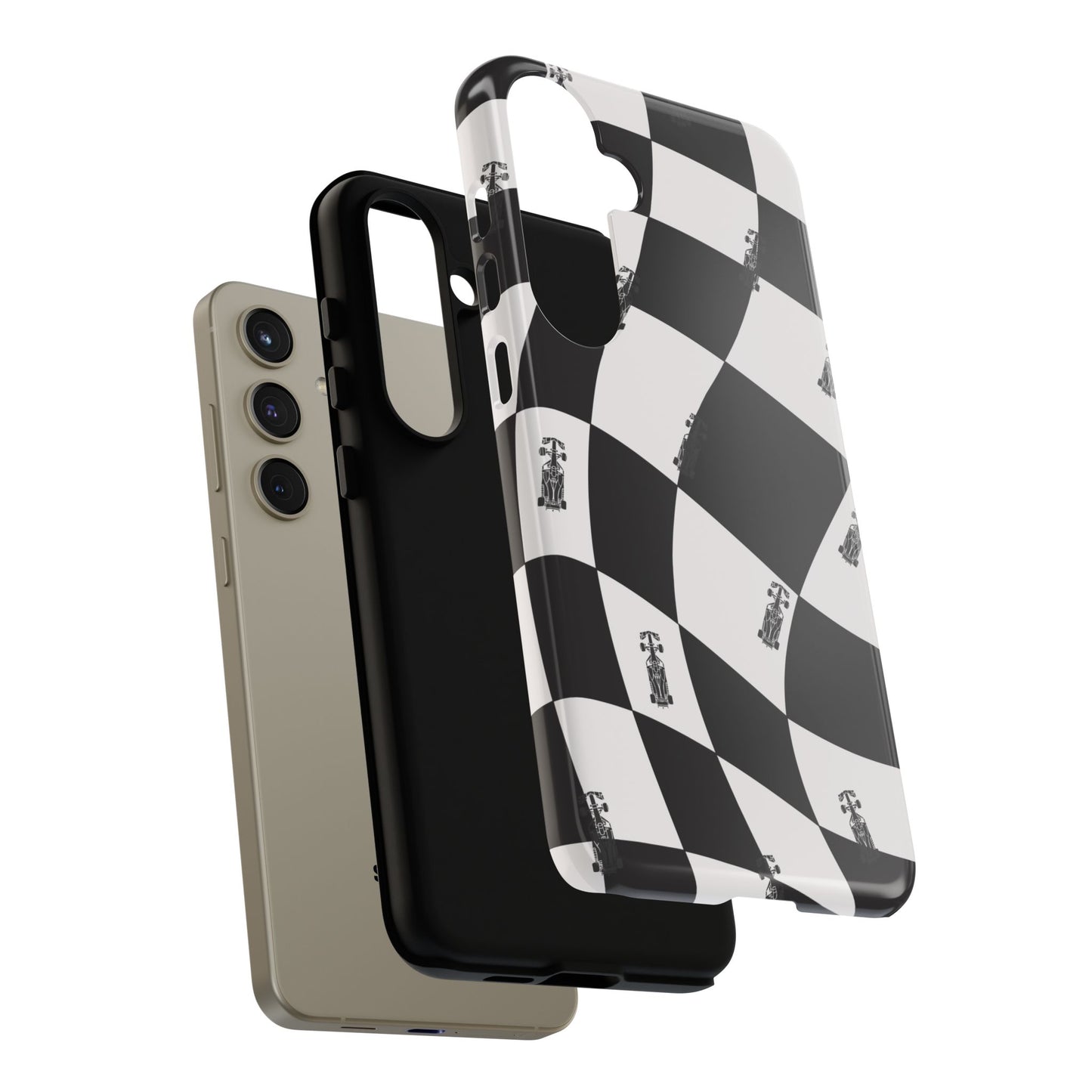 F1 Phone Case Black and White Checkered Design, Trendy F1 Gift, Formula 1 Gift, Cute F1 Phone Case, Unique Formula One Phone Case