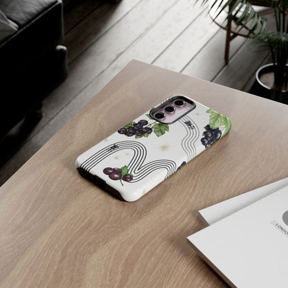 F1 Cadillac and Black Currants Phone Case, Trendy F1 Gift, Formula 1 Gift, Cute Fruit F1 Phone Case, Unique Phone Case