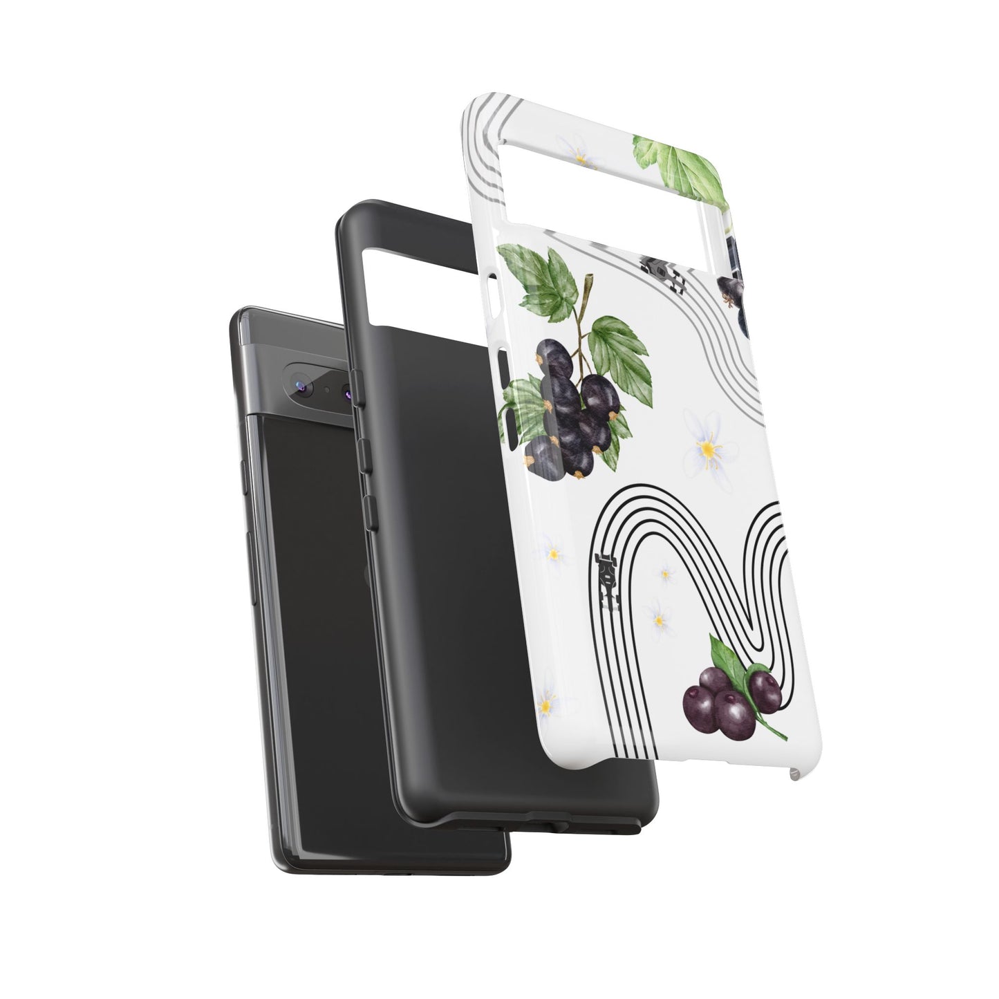 F1 Cadillac and Black Currants Phone Case, Trendy F1 Gift, Formula 1 Gift, Cute Fruit F1 Phone Case, Unique Phone Case