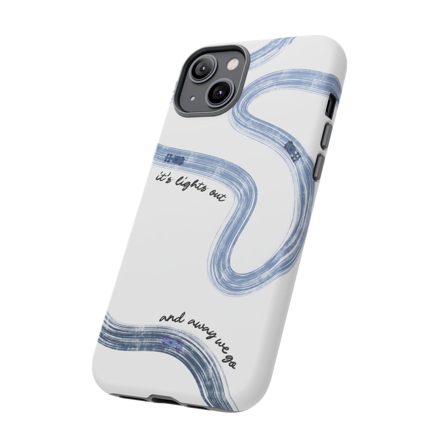 F1 Phone Case Blue Painted "its lights out and away we go", Trendy F1 Gift, Formula 1 Gift, Cute F1 Phone Case, Gift for F1 Fans