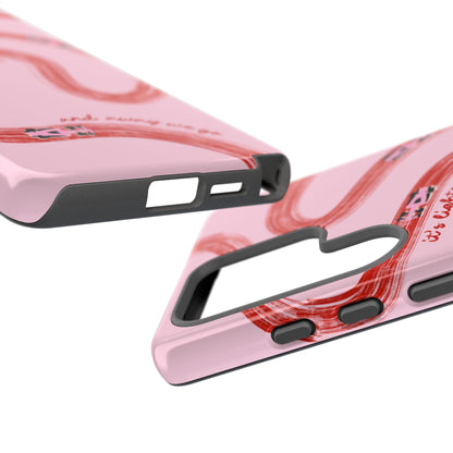 F1 Phone Case Pink and Red Painted "its lights out and away we go", Trendy F1 Gift, Formula 1 Gift, Cute F1 Phone Case, Unique Phone Case