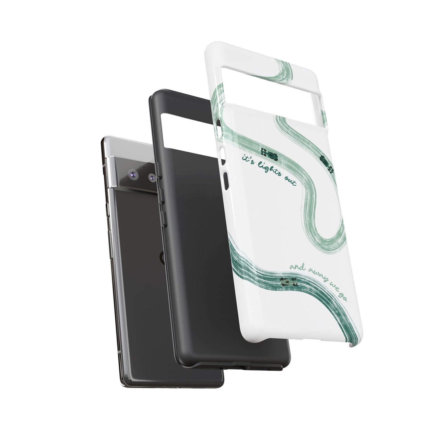 F1 Phone Case Green Painted "its lights out and away we go", Trendy F1 Gift, Formula 1 Gift, Cute F1 Phone Case, Gift for F1 Fans