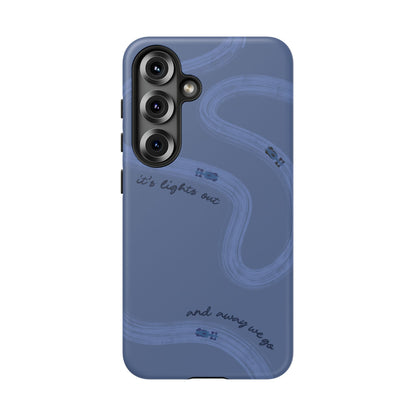 F1 Phone Case Monochrome Dark Blue Painted "its lights out and away we go", Trendy F1 Gift, Formula 1 Gift, Cute F1 Phone Case, Phone Case