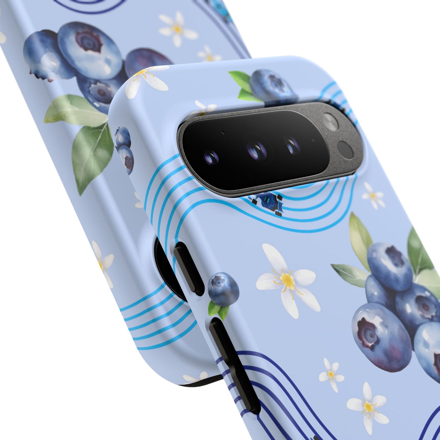 Blue F1 Williams and Blueberries Phone Case, Trendy F1 Gift, Formula 1 Gift, Cute Fruit F1 Phone Case, Unique Phone Case