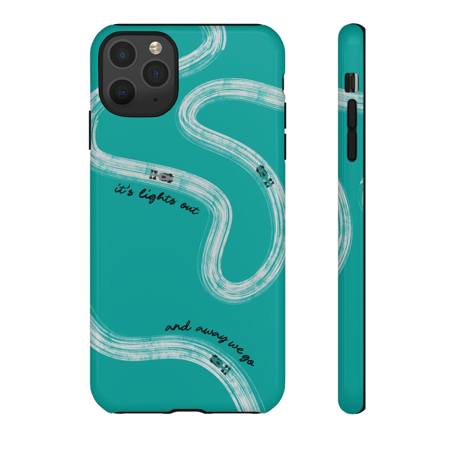 Mercedes F1 Phone Case Painted "its lights out and away we go", Trendy F1 Gift, Formula 1 Gift, Cute F1 Phone Case