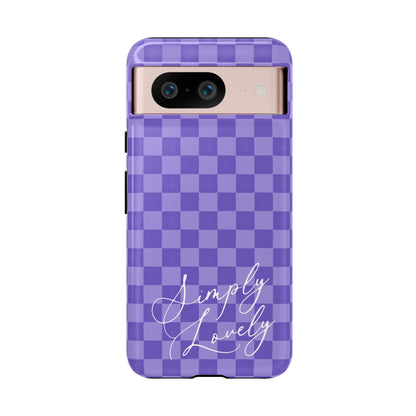 Simply Lovely Purple Checkered F1 Phone Case Design, Trendy F1 Gift, Formula 1 Gift, Cute F1 Phone Case