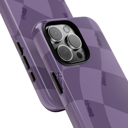 F1 Phone Case Purple Checkered Design, Trendy F1 Gift, Formula 1 Gift, Cute F1 Phone Case, Unique Formula One Phone Case
