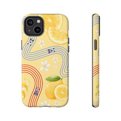 Yellow F1 Racing Bulls and Lemons Phone Case, Trendy F1 Gift, Formula 1 Gift, Cute Fruit F1 Phone Case, Unique Phone Case