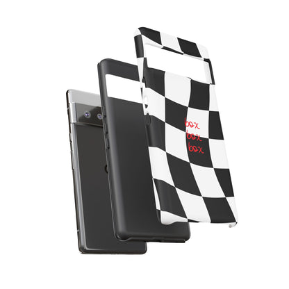 Black and Red Checkered F1 Phone Case, Box Box Box F1 Phone Case