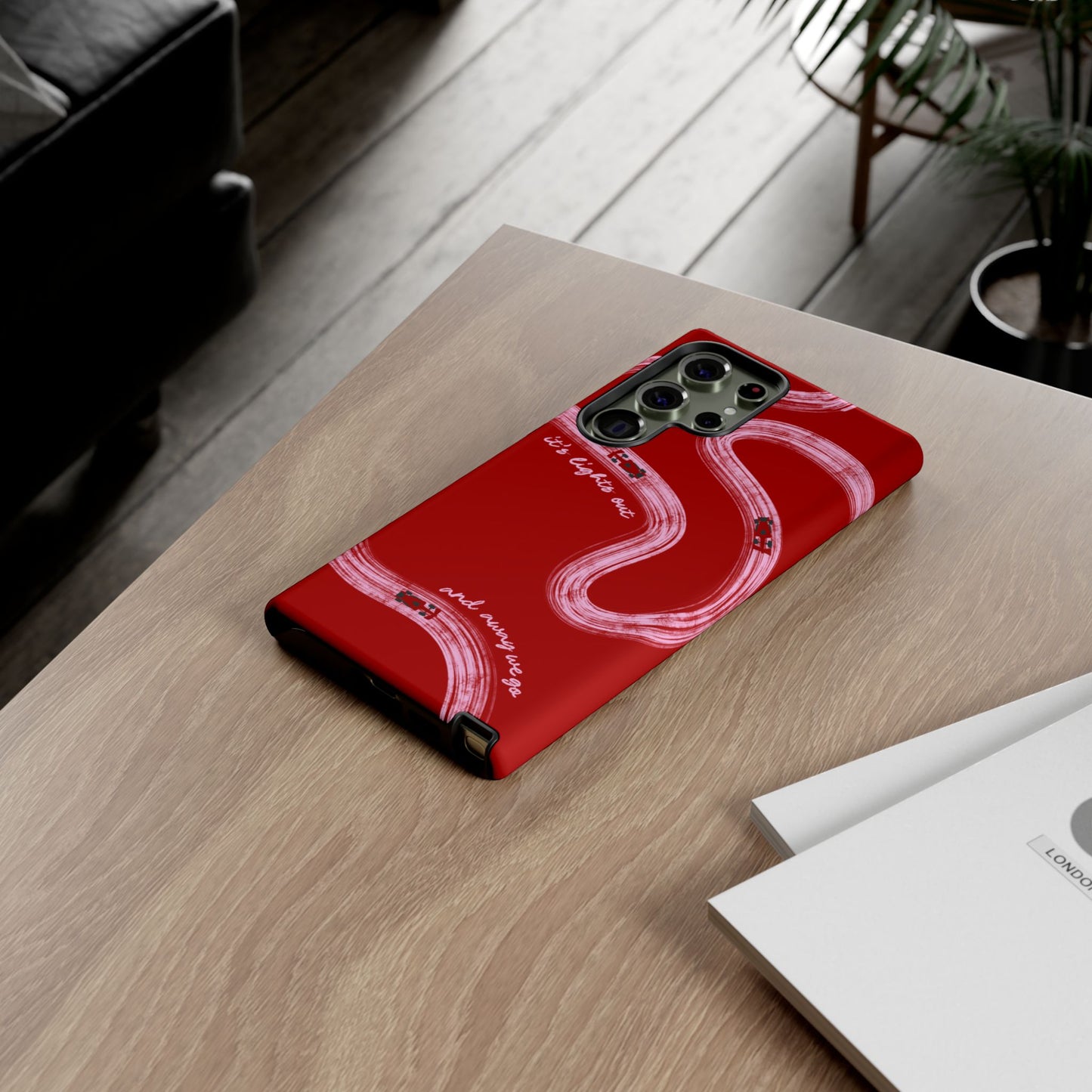 Red and Pink Lights Out F1 Phone Case Design, Trendy F1 Gift, Formula 1 Gift, Cute F1 Phone Case, Unique Formula One Phone Case