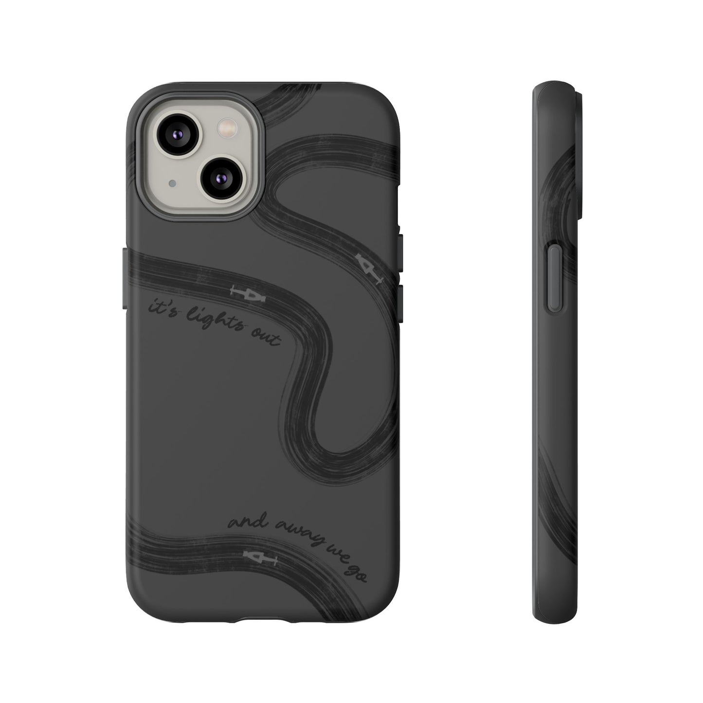 F1 Phone Case Monochrome Black Painted "its lights out and away we go", Trendy F1 Gift, Formula 1 Gift, Cute F1 Phone Case, Phone Case