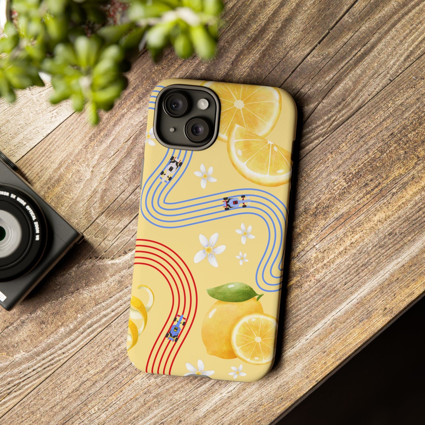 Yellow F1 Racing Bulls and Lemons Phone Case, Trendy F1 Gift, Formula 1 Gift, Cute Fruit F1 Phone Case, Unique Phone Case