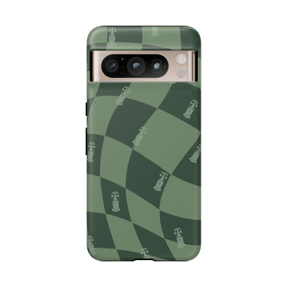 F1 Phone Case Green Checkerboard Design, Trendy F1 Gift, Formula 1 Gift, Cute F1 Phone Case, Unique Formula One Phone Case