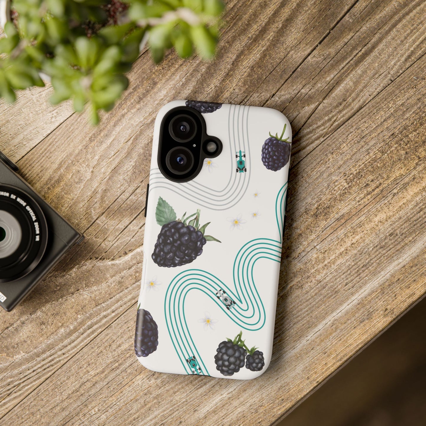F1 Mercedes and Blackberries Phone Case , Trendy F1 Gift, Formula 1 Gift, Cute Fruit F1 Phone Case, Unique Phone Case
