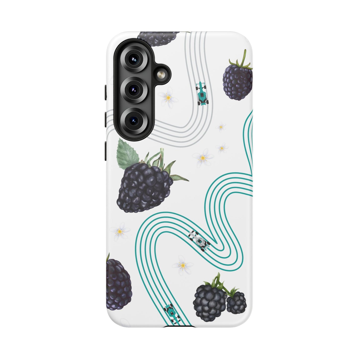F1 Mercedes and Blackberries Phone Case , Trendy F1 Gift, Formula 1 Gift, Cute Fruit F1 Phone Case, Unique Phone Case