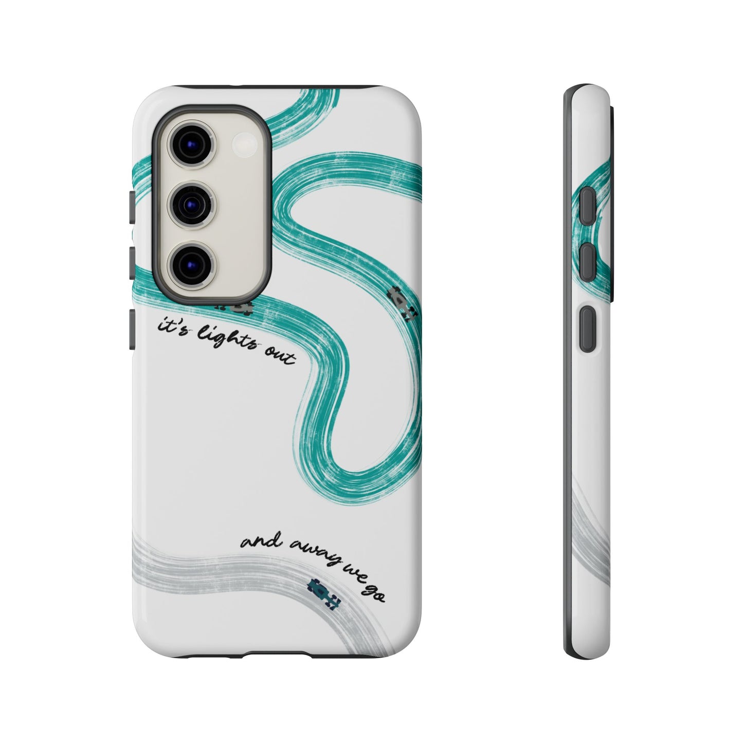 Mercedes F1 Phone Case Painted "its lights out and away we go", Trendy F1 Gift, Formula 1 Gift, Cute F1 Phone Case