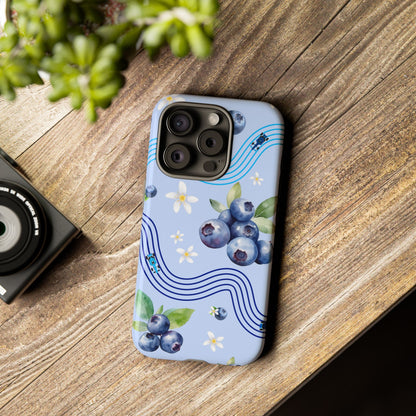 Blue F1 Williams and Blueberries Phone Case, Trendy F1 Gift, Formula 1 Gift, Cute Fruit F1 Phone Case, Unique Phone Case