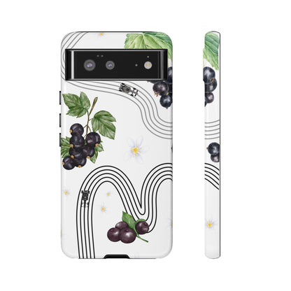 F1 Cadillac and Black Currants Phone Case, Trendy F1 Gift, Formula 1 Gift, Cute Fruit F1 Phone Case, Unique Phone Case