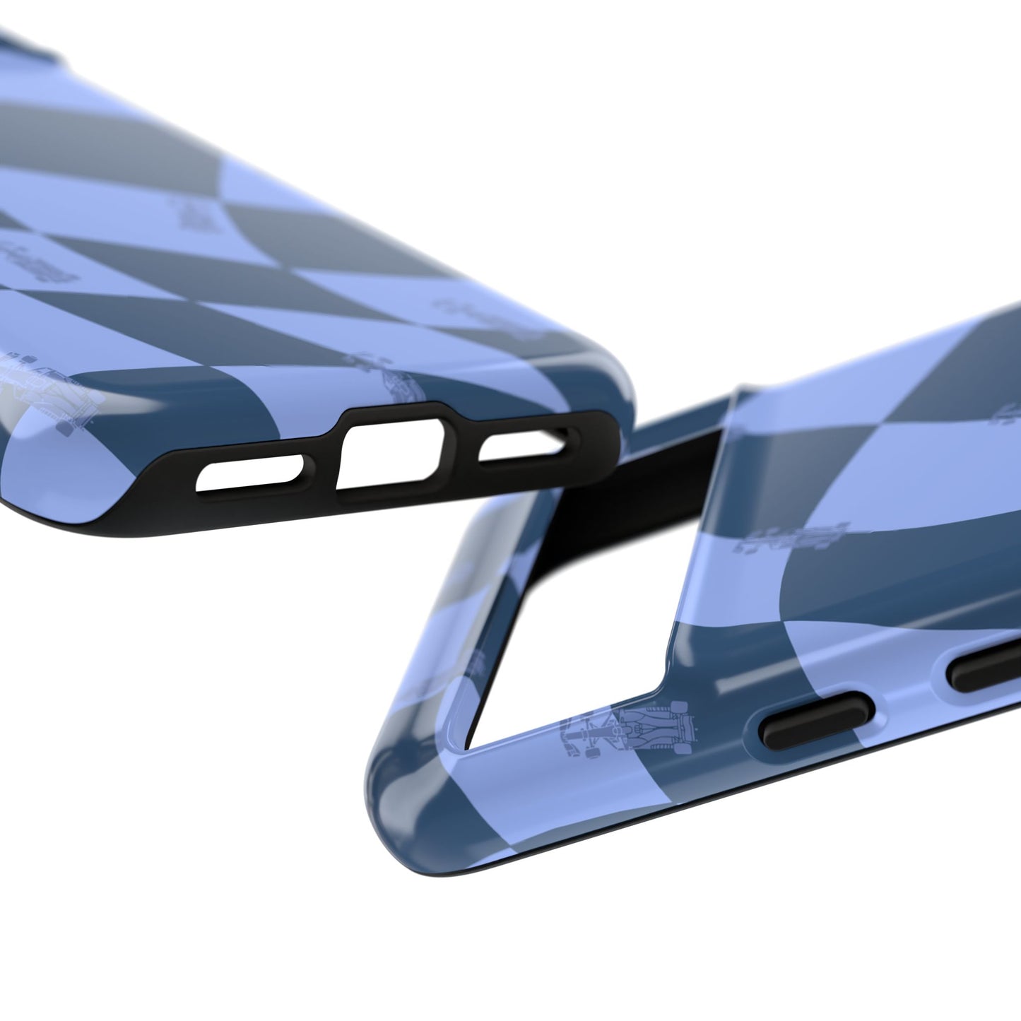 F1 Phone Case Blue Checkerboard Design, Trendy F1 Gift, Formula 1 Gift, Cute F1 Phone Case, Unique Formula One Phone Case