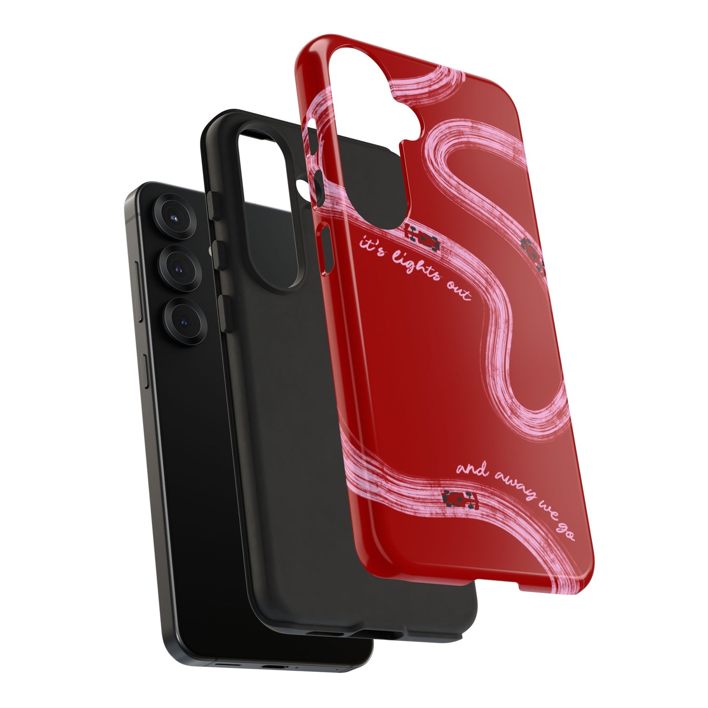 Red and Pink Lights Out F1 Phone Case Design, Trendy F1 Gift, Formula 1 Gift, Cute F1 Phone Case, Unique Formula One Phone Case