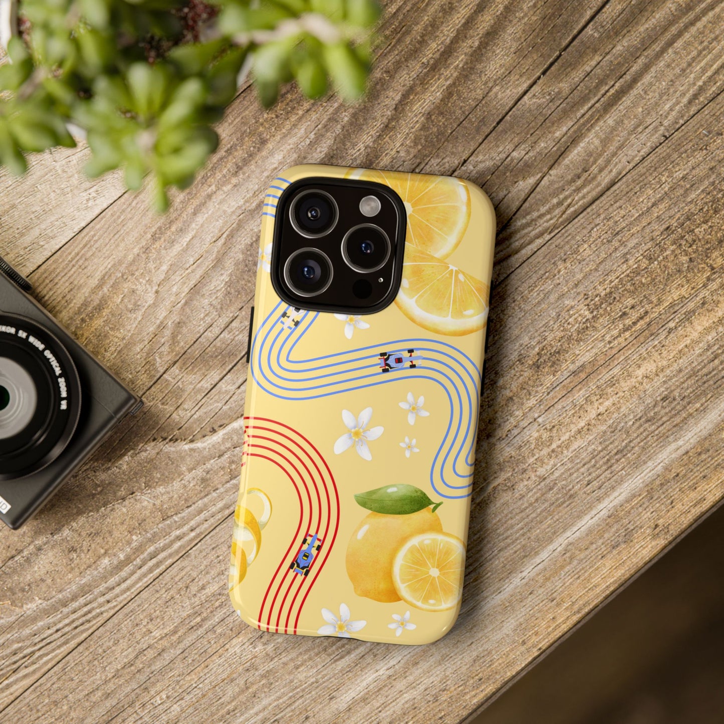 Yellow F1 Racing Bulls and Lemons Phone Case, Trendy F1 Gift, Formula 1 Gift, Cute Fruit F1 Phone Case, Unique Phone Case