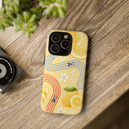 Yellow F1 Racing Bulls and Lemons Phone Case, Trendy F1 Gift, Formula 1 Gift, Cute Fruit F1 Phone Case, Unique Phone Case