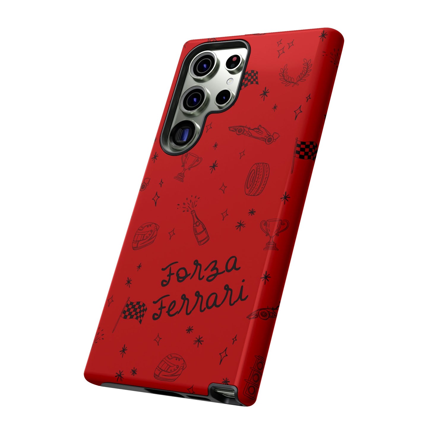 F1 Ferrari Racing Doodle "Forza Ferrari" F1 Phone Case Design