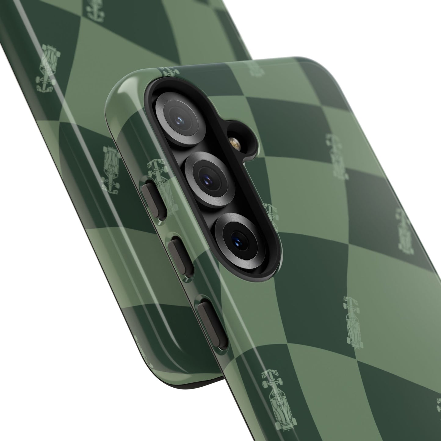 F1 Phone Case Green Checkerboard Design, Trendy F1 Gift, Formula 1 Gift, Cute F1 Phone Case, Unique Formula One Phone Case