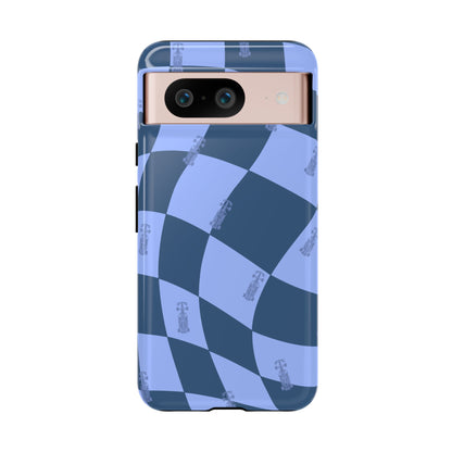 F1 Phone Case Blue Checkerboard Design, Trendy F1 Gift, Formula 1 Gift, Cute F1 Phone Case, Unique Formula One Phone Case