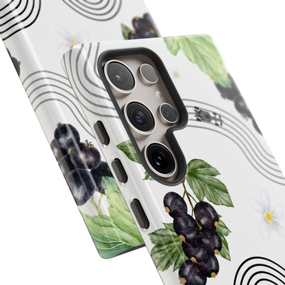 F1 Cadillac and Black Currants Phone Case, Trendy F1 Gift, Formula 1 Gift, Cute Fruit F1 Phone Case, Unique Phone Case