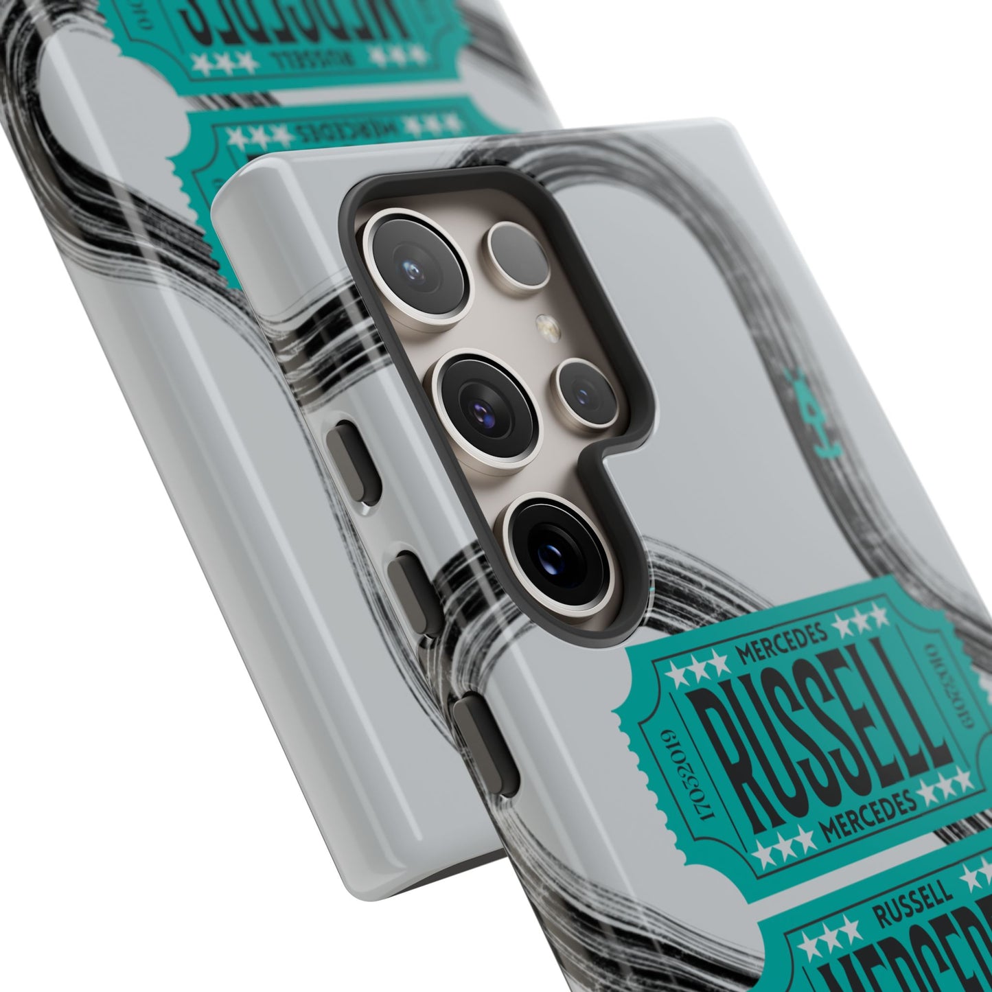 Mercedes F1 Phone Case Painted Ticket Stubs, Trendy F1 Gift, Formula 1 Gift, Cute F1 Phone Case