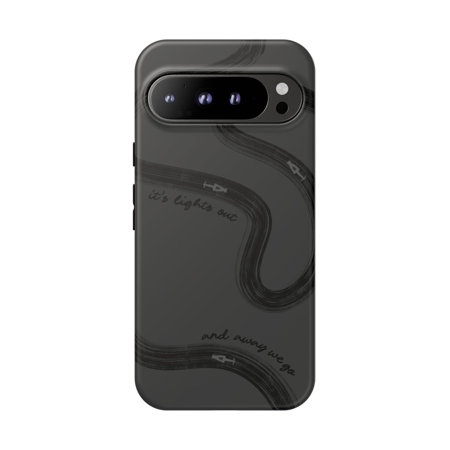 F1 Phone Case Monochrome Black Painted "its lights out and away we go", Trendy F1 Gift, Formula 1 Gift, Cute F1 Phone Case, Phone Case