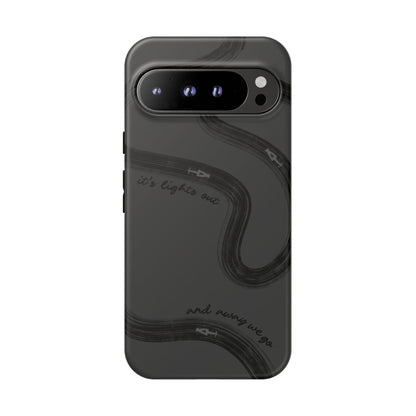 F1 Phone Case Monochrome Black Painted "its lights out and away we go", Trendy F1 Gift, Formula 1 Gift, Cute F1 Phone Case, Phone Case